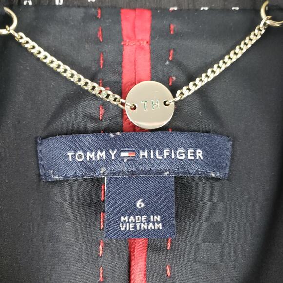 Tommy Hilfiger Womens Size 6 Polka Dot Blazer Jacket Black Preppy Academia Twee - Picture 4 of 13